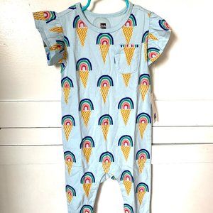 NEW Tea Collection Ice Cream Rainbow Baby Girl Romper Size 12-18m (NWT)